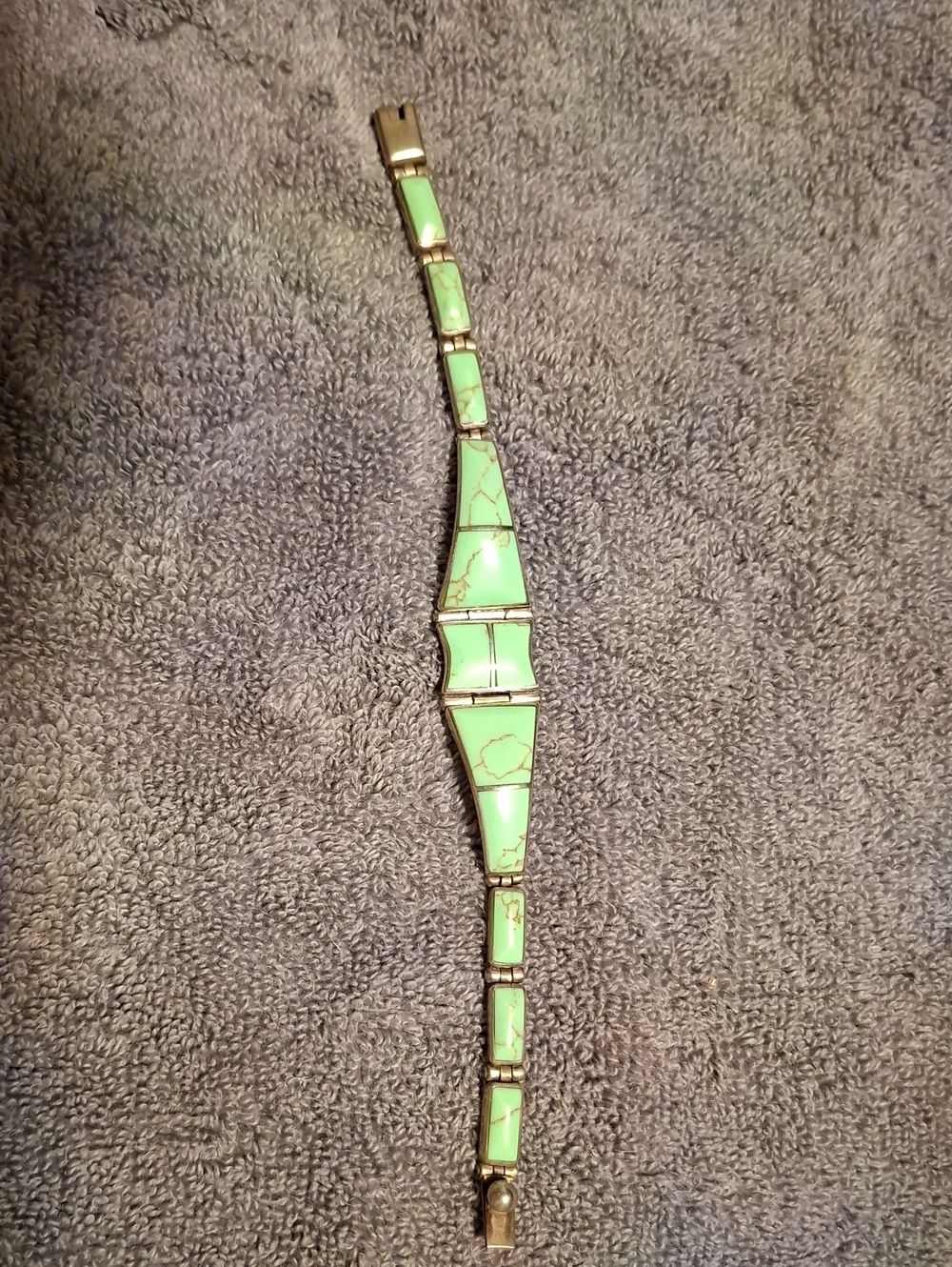 Montana Silversmith Silver And Green Turquoise Bracelet - Sleek Tile Design
